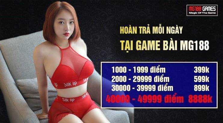 Hoàn trả mỗi ngày tại Mg188 khuyến mãi